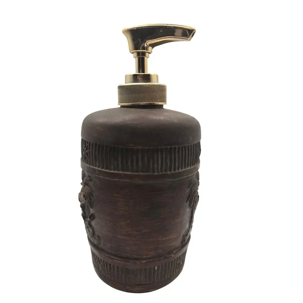 Resin Elephant Soap Dispenser Vintage Palm Tree 3D Safari